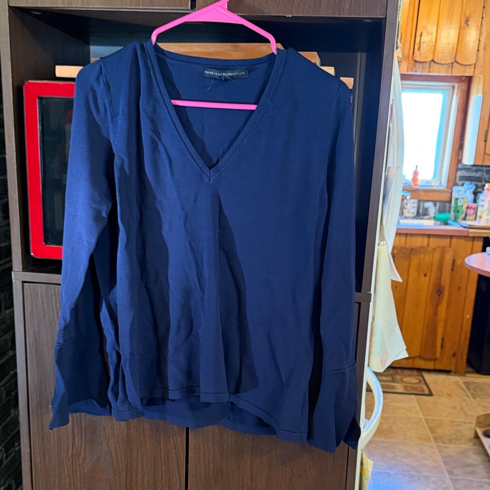 White House Black Market Navy Crewneck Sweater in size M
